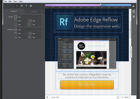 Screenshot Adobe Edge Reflow